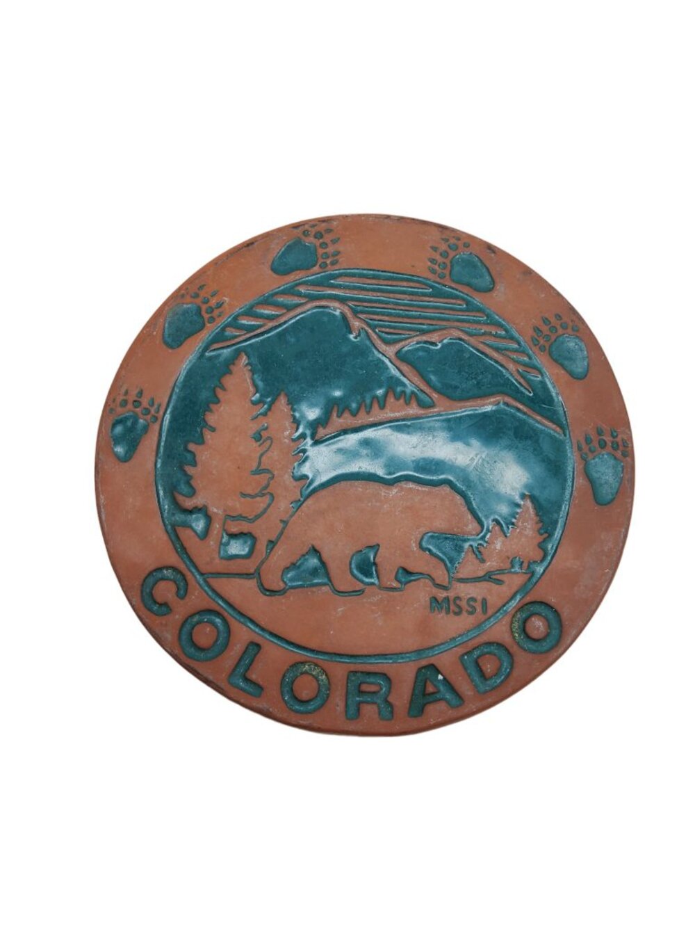 Vintage Colorado Brown,Green Terracotta 6.25" Diameter Trivet. - Picture 7 of 9